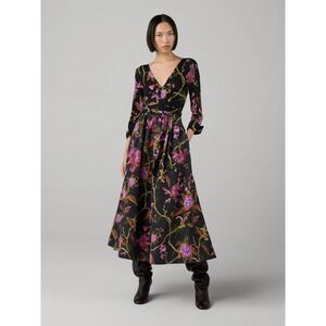 Diane von Furstenberg NWT Ballerina Wrap Dress in Serenissima Black Size XS‎